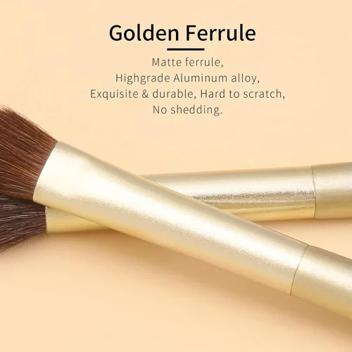 Miniatura 5 de ENZO KEN Juego de brochas de sombra de ojos de pelo natural de cabra profesional, juego de brochas de mezcla de sombra de ojos con estuche, pinceles