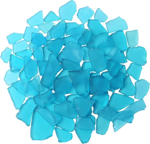 Giftvest Vidrio de mar para manualidades, adornos planos de vidrio de mar esmerilado, relleno de jarrón, suministros de manualidades para playa,