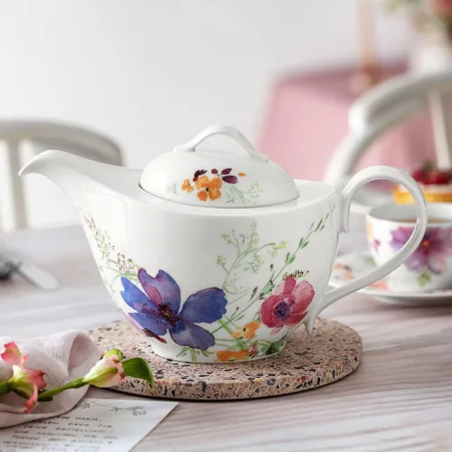 Miniatura 2 de Villeroy & Boch Mariefleur - Tetera básica, 33.75 onzas, porcelana premium, blanco/multicolor