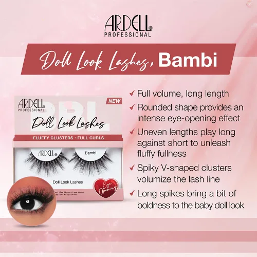 Miniatura 2 de Ardell Bambi - Pestañas postizas con aspecto de muñeca, ligeras, dramáticas de volumen y longitud para efecto de ojos grandes, 1 par