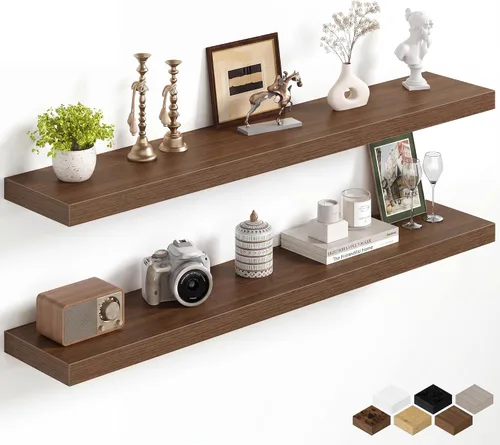 Miniatura 51 de Fun Memories Estantes flotantes de 16 pulgadas para pared, estantes de 8 pulgadas de profundidad para baño, dormitorio, cocina, montaje en pared