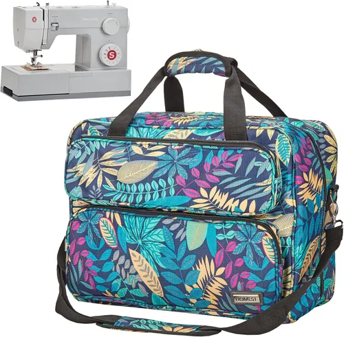 Homest - Estuche de transporte para máquina de coser; bolsa universal con correa para el hombro, compatible con Singer, Brother, Janome, diseño