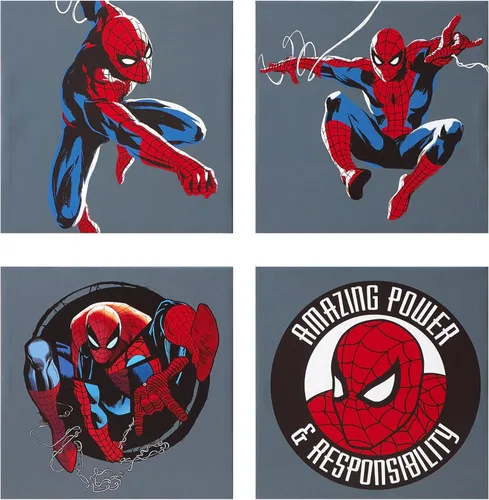 Miniatura 13 de Lienzo decorativo para pared de Marvel Spider-Man (4 piezas)