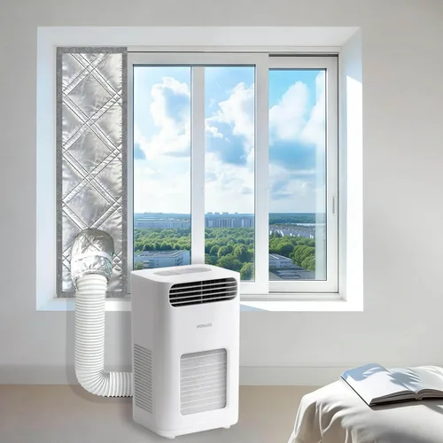 Miniatura 11 de Kit de ventana de aire acondicionado portátil resistente de 40 pulgadas, protector térmico de papel de aluminio reflectante, 100% opaco e