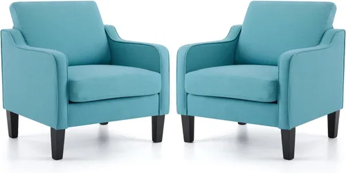 Miniatura 19 de VINGLI Silla de Acento para Sala de Estar Sillas Verde Oliva Silla de Lectura para Dormitorio Silla con Brazo Recogido Sillas de Acento Modernas