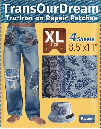 Miniatura 9 de TransOurDream Tru-White - Parches de tela para planchar para ropa, parche de reparación extra grande para ropa, jeans, sábanas, funda de edredón