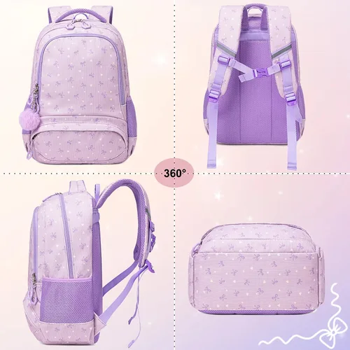 Miniatura 16 de Juego de mochila para niñas con diseño de unicornio, mochila escolar para niños, mochila para libros para niñas, set 3 en 1, regreso a clases