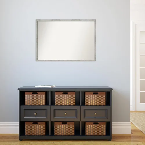 Miniatura 886 de Amanti Art Espejo de baño blanco para sobre el fregadero, 32 x 45 pulgadas, espejo de tocador rectangular blanco esbelto, marco de madera moderno
