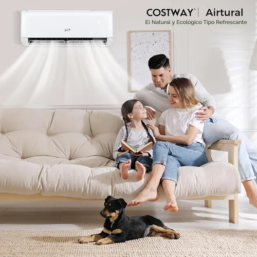 Miniatura 2 de COSTWAY Aire acondicionado mini split de 12,000 BTU, con bomba de calor, Energy Star, inversor 21 SEER2, temporizador de 24 horas, limpieza