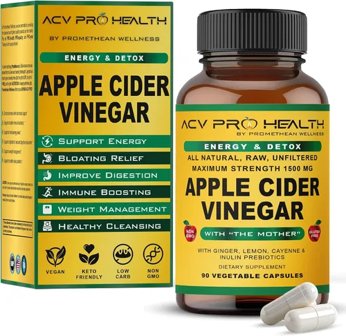 Miniatura 7 de Promethean Wellness ACV Pro - Cápsulas de vinagre de sidra de manzana, 2 unidades (180 unidades) certificadas orgánicas con píldoras ACV madre ACV