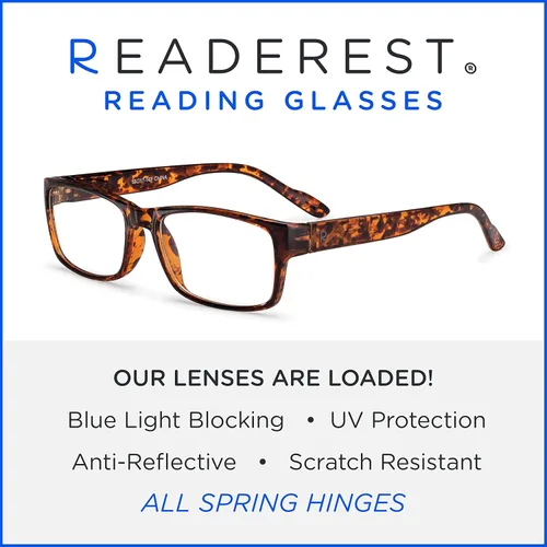 Miniatura 4 de Readerest Gafas de Lectura con Filtro de Luz Azul - Gafas Ligeras para Computadora con Bisagras de Resorte - Protección UV, Antirreflejos y Contra