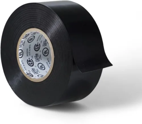 GGR Supplies T.R.U. EL7566-AW Cinta adhesiva profesional de PVC de goma negra, con clasificación hasta 600 voltios y 176 °F - UL/CSA/CE listada,