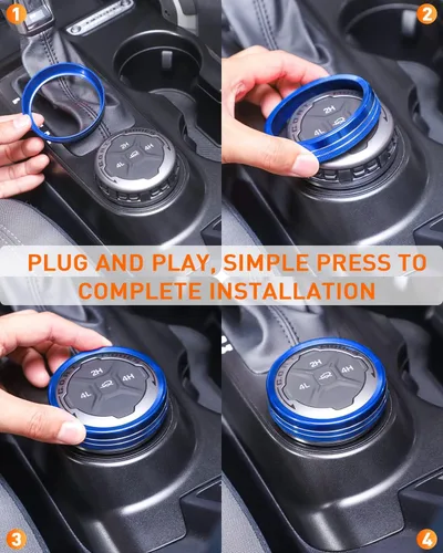 Miniatura 5 de Savadicar CKT01 Billet - Juegos de molduras de perillas de control de aluminio billet, faros/4WD/HVAC, biseles de anillos de perillas de control