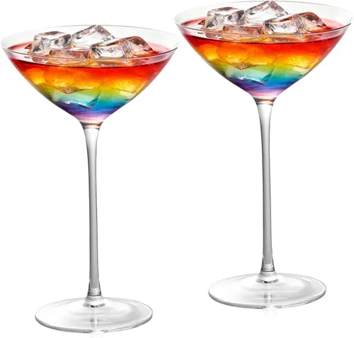 Miniatura 7 de KAMMAK Juego de 2 Copas de Martini, 9.13 oz Copas de Cóctel de Cristal Transparente con Tallo, Cristalería de Cóctel Reutilizable para Boda, Fiesta