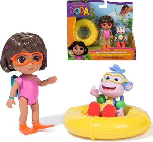 Miniatura 11 de Dora, Mer-Made for Adventure - Paquete de 2, figura de sirena de DORA de 4.5 pulgadas y delfín, juguetes de sirena y juguetes para niños para niñas