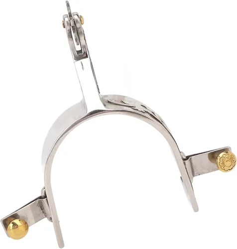 Miniatura 5 de Zerodis Espuelas de caballo de acero inoxidable para vaqueros occidentales con engranaje giratorio para equitación entusiasta ecuestre simple