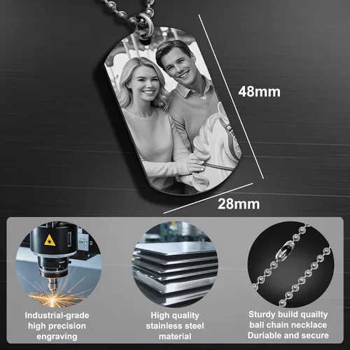 Miniatura 6 de Collar con Foto Personalizada Collar de Foto Personalizada para Hombres Mujeres Novio Aniversario Día de San Valentín Navidad Regalo para Esposo