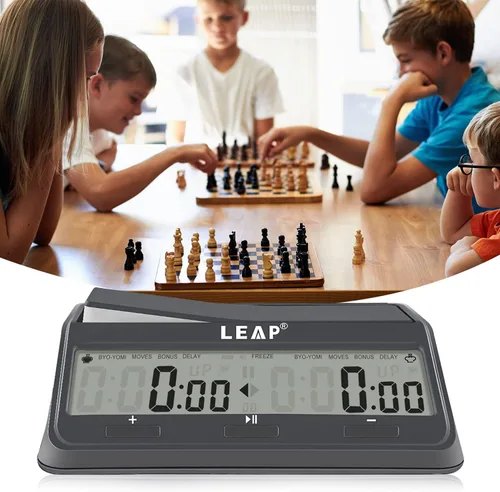 Miniatura 4 de LEAP 9921 - Reloj de ajedrez con gran pantalla, programa actualizado Byo-yomi, retraso y bonus