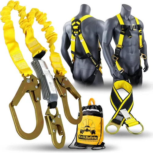 Miniatura 10 de KwikSafety - Charlotte, NC - Python [Amortiguador externo] Cordón de seguridad de doble pierna de 6 pies OSHA ANSI Equipo de retención de protección
