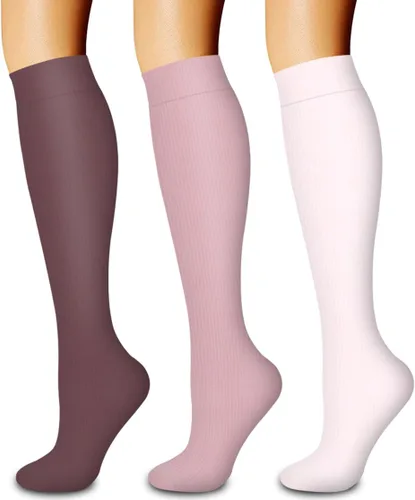 Miniatura 61 de Paquete de 3 pares de calcetines de compresión médica para mejorar la circulación de mujeres y hombres, para correr, hacer deporte y amamantar