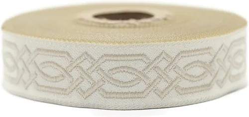 Miniatura 8 de Carrete de 10.9 yardas 0.79 pulgadas de ancho azul celta Claddagh bordado Jacquard Ribbon 20272