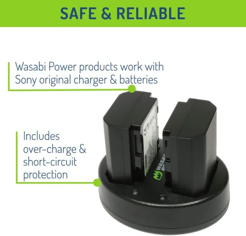 Miniatura 4 de Wasabi Power Batería (paquete de 2) y cargador USB dual para Sony NP-FZ100, BC-QZ1 y Sony FX3, a1, a9, a9 II, a7C, a7R III, a7R IV, a7S III, a7 III