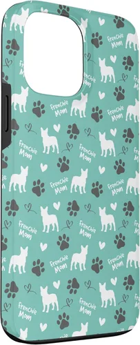 Miniatura 3 de Funda para iPhone 13 Pro Max Frenchie Mom Bulldog Francés Mamá Azul Mujeres