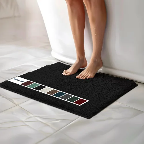 Muddy Mat Alfombras de Baño de Chenilla de Microfibra de Secado Rápido Antideslizantes Lavables, Extra Gruesas, Suaves y Altamente Absorbentes para