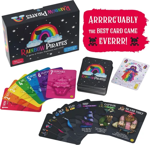 Miniatura 2 de Sweet Bros Games Rainbow Pirates - Divertido juego familiar para niños, adolescentes y adultos, juego de cartas estilo Rummy para 2 a 5 jugadores