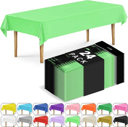 Miniatura 15 de DecorRack 2 Manteles rectangulares de plástico libres de BPA, 54 x 108 pulgadas, mantel de mesa para comedor, mantel rectangular para fiestas