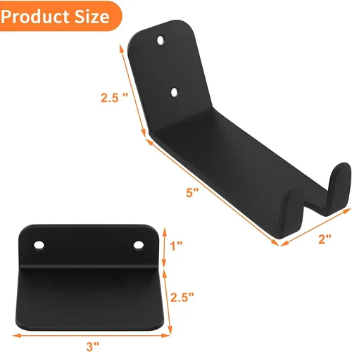 Miniatura 6 de WALMANN Paquete de 2 soportes para pedales de bicicleta, soporte de pared horizontal resistente para pared de garaje, soporte de exhibición
