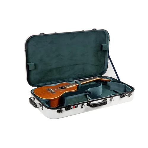 Miniatura 17 de Crossrock Estuche doble de fibra de vidrio con cerradura TSA para dos ukeleles de concierto/tenor-negro (CRF2020DTUBK)