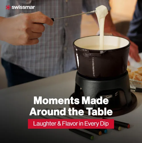 Miniatura 4 de Swissmar Sierra - Juego de fondue de hierro fundido, 1.6 cuartos de galón / 1.6 litros, perfecto para fondues de carne, queso y chocolate, ideal