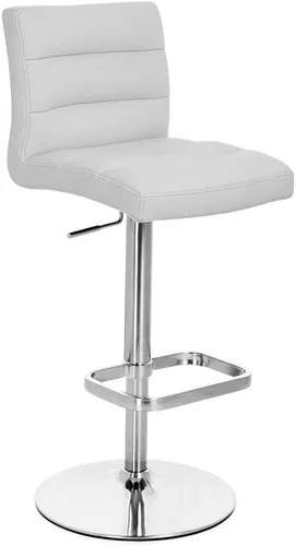 Miniatura 19 de ZURI Taburete de bar moderno negro de altura ajustable con base plana redonda cepillada