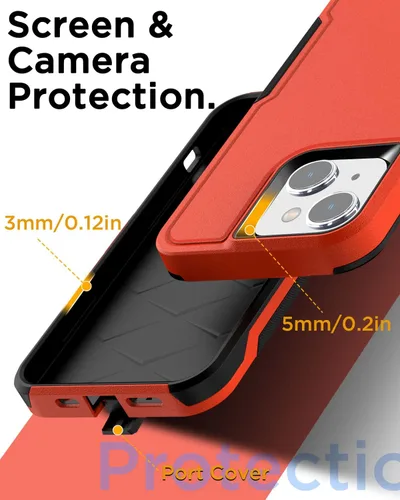 Miniatura 6 de AICase Funda para iPhone 15 Plus con protector de pantalla de vidrio + lente de cámara, resistente protección contra caídas, cuerpo completo
