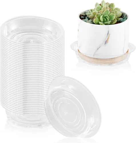 Miniatura 18 de Paquete de 30 platillos transparentes para plantas en interiores (4, 6, 8, 10, 12 pulgadas) platillos para macetas para plantas en maceta, juego
