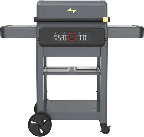 Current® Model G - Parrilla eléctrica inteligente para exteriores con rango de 200-700 °F para asar, precisión digital, zonas de calor Pizarra