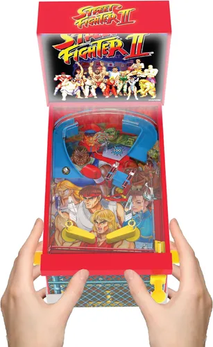 Miniatura 5 de Street Fighter II: Mini Arcade Pinball - Serie de coleccionistas, luces y sonidos, juego de mesa clásico, desafíos de tiro de habilidad, juguete