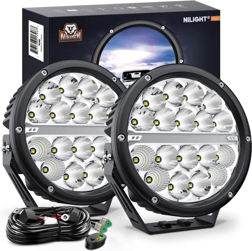 Miniatura 14 de Nilight Focos LED Redondos de 3 Pulgadas para Motocicleta, 2 Unidades, Focos LED Antiniebla Puntuales de 1550LM con EMC Integrado, Luz Auxiliar