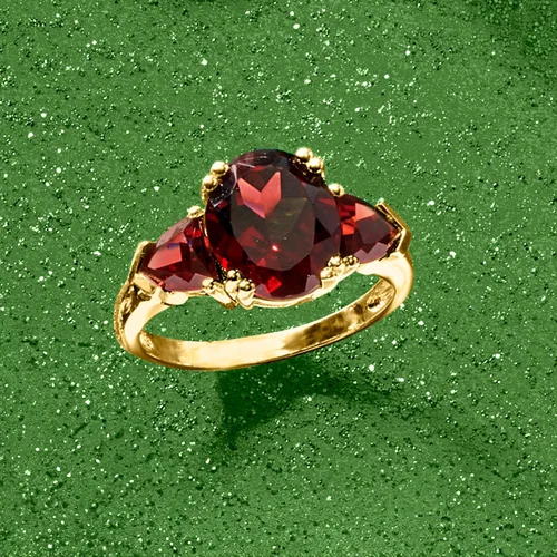Miniatura 5 de Ross-Simons 5.20 ct. t.w. Garnet Ring in 14kt Yellow Gold