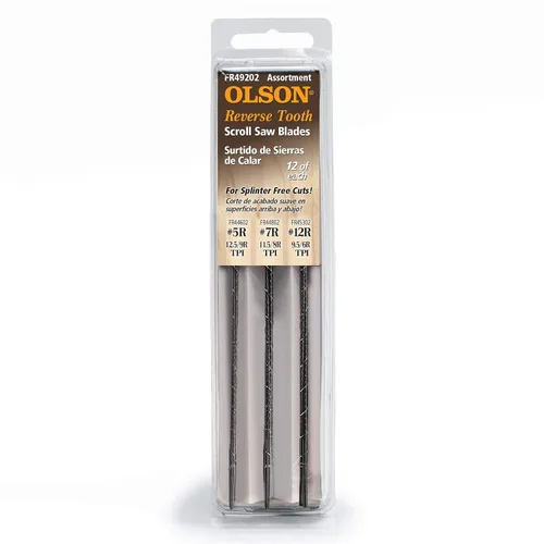 Olson - Hojas de sierra de desplazamiento de dientes inversos de 5 ″ de largo FR49202 Paquete surtido