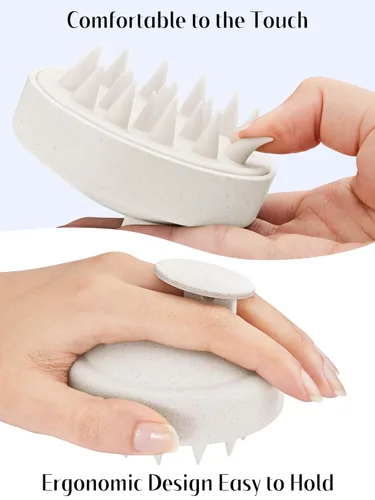 Miniatura 5 de HEETA Masajeador para el cuero cabelludo para el crecimiento del cabello, cepillo de champú de silicona para el cuero cabelludo, cepillo exfoliante
