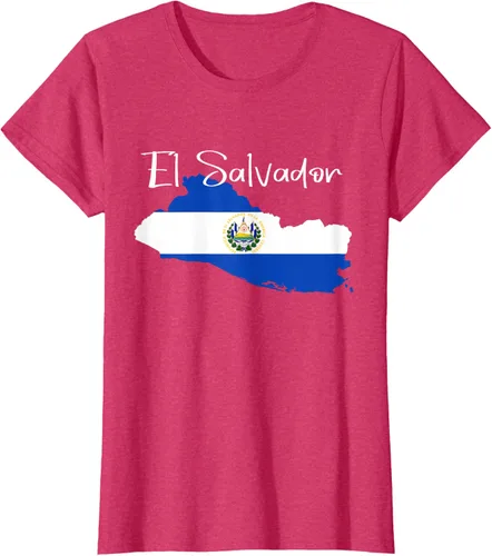 Miniatura 11 de Camiseta con la bandera de El Salvador, mapa de El Salvador, camiseta de Salvador para mujer
