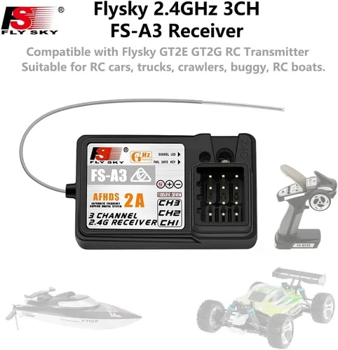 Miniatura 2 de Flysky FS-A3 AFHDS2A 2.4G 3CH Receptor para GT2E GT2G Transmisor 2PCS