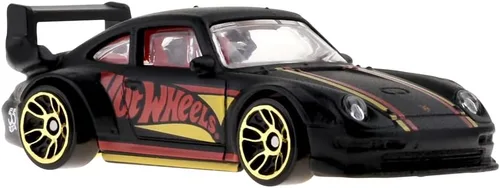 Hot Wheels - Vehículo coleccionable fundido a presión, edición 55 aniversario, negro y dorado, inspirado en el auto deportivo Porsche 993 GT2 ~ 4/6