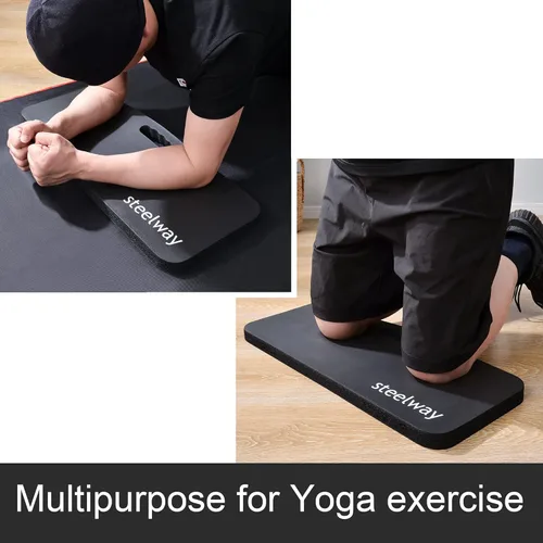 Miniatura 3 de Rodilleras de yoga, extra gruesas y suaves, rodilleras largas para jardinería, ejercicio, fitness, baño de bebé, yoga-negro