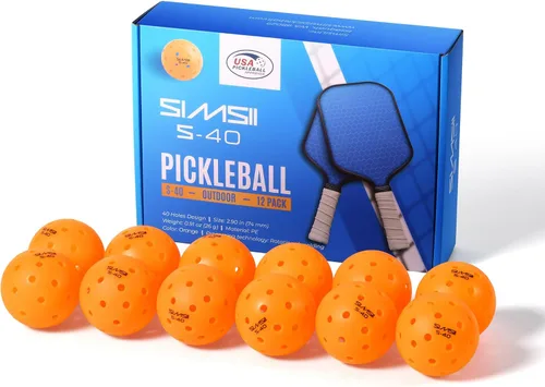 Miniatura 10 de S-40 - Pelotas de pickleball para exteriores, 40 agujeros, aprobadas por la USAPA, material de polietileno duradero, construcción sin costuras