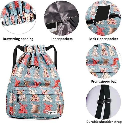 Miniatura 3 de Bolsa impermeable con cordón, bolsa de gimnasio, mochila deportiva de playa para hombres y mujeres