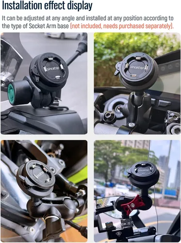 Miniatura 5 de sincetop Soporte universal de teléfono para motocicleta con bola de 1 pulgada con módulo amortiguador de vibraciones, motor de liberación rápida