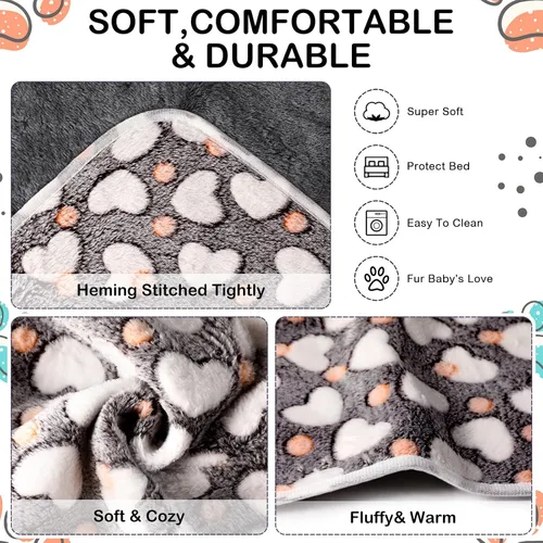 Miniatura 6 de Reginary 4 mantas impermeables de conejillo de indias, lavables, de forro polar para animales pequeños, absorbentes, para jaula de conejillo